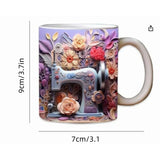 Sewing Machine Design Ceramic Mug - Unique Gift for Sewing Enthusiasts