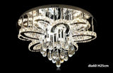 LED Modern Crystal Stainless Steel Round Dimmable RGB Chandelier