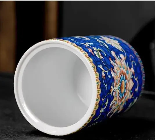 1PC Ceramic Storage Jar with Lid Coffee Table Tea Jar Living Room Candy Jar Household Kitchen Supplies Cereal Dispenser Julia M LifeStyles