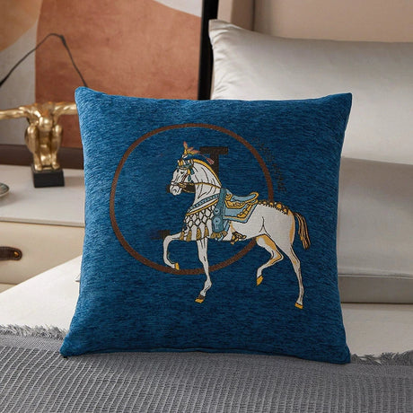 Horse 45cm Throw Pillow Cushion Covers Pack Of 1 Pcs Luxury Horse Embroidery Modern Style Couch Sofa Pillow Covers
