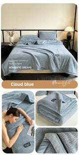 Plush Warm Winter Blanket A Grade Coral Fleece Flannel Soft Thick Bed Blankets for Sofa Single Double Couple Furry Bedspread Julia M LifeStyles