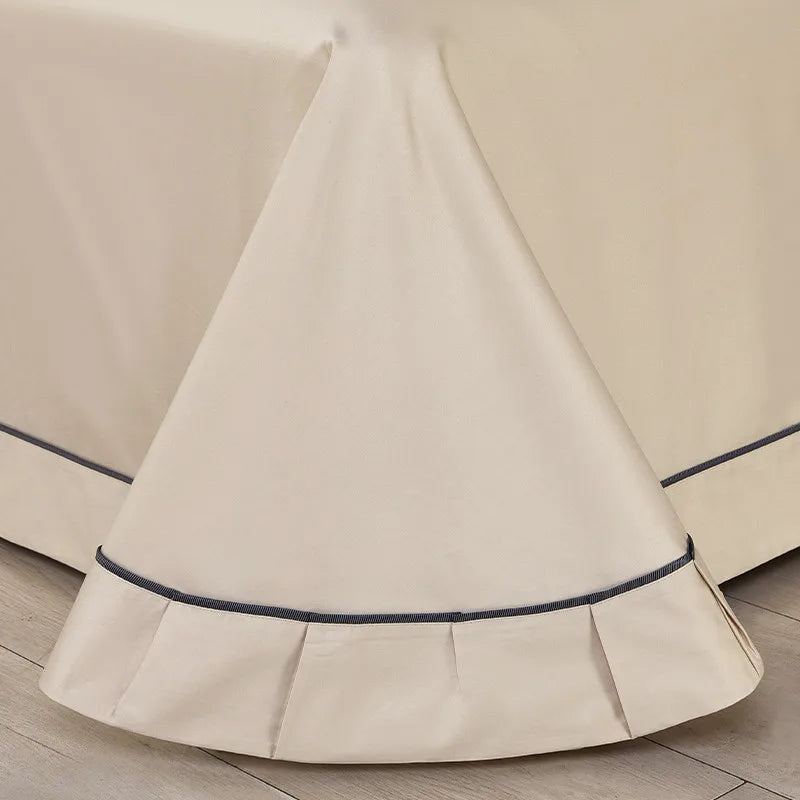 Luxury Long Staple Cotton Bedding 4/7Pcs, Sateen Weave Natural Super King Soft Chic Patchwork Duvet cover Bed Sheet Pillowcases