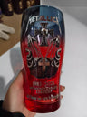 Metallica 45 Years of Fury Commemorative Glass, Vintage Heavy Metal Band Beer Mug, 3D Relief Blue Drinking Glass Rock Music