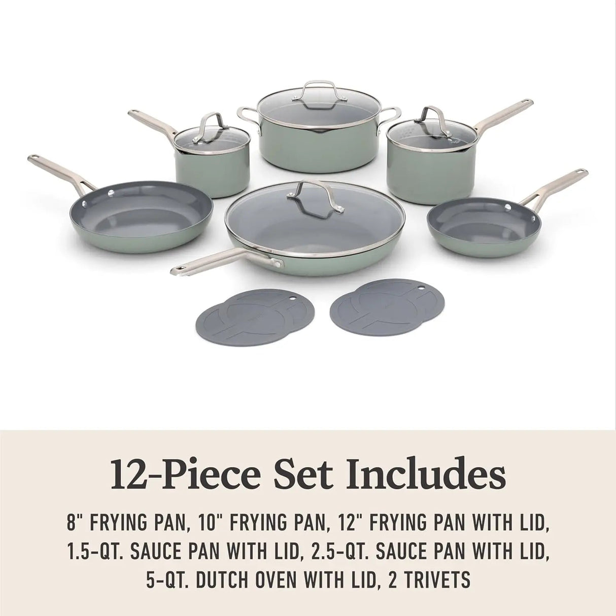 Ceramic Nonstick 12-pc. Cookware Set Julia M LifeStyles