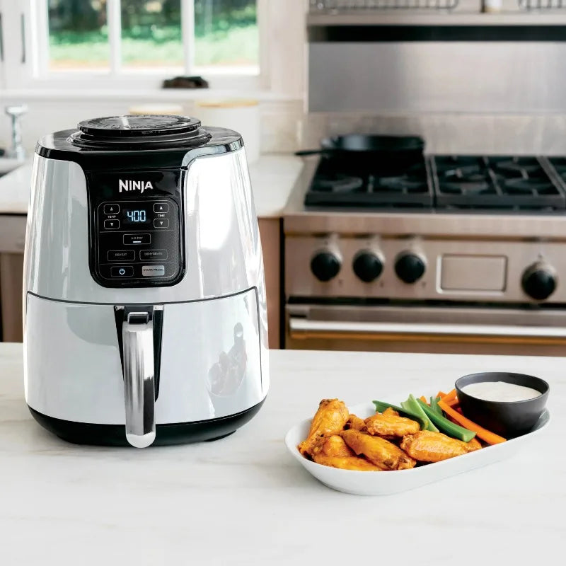 Ninja 4Qt Air Fryer, Nonstick Basket with Crisper Plate, 1550 Watts, White Julia M LifeStyles
