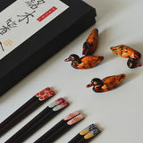 Chinese style gift box creative wooden chopsticks four pairs of chopsticks chopstick rest gift box Julia M LifeStyles