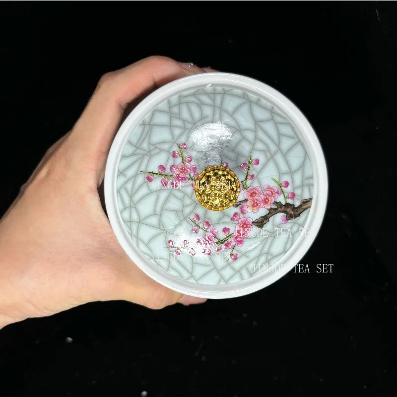 1PC Ceramic Storage Jar with Lid Coffee Table Tea Jar Living Room Candy Jar Household Kitchen Supplies Cereal Dispenser Julia M LifeStyles