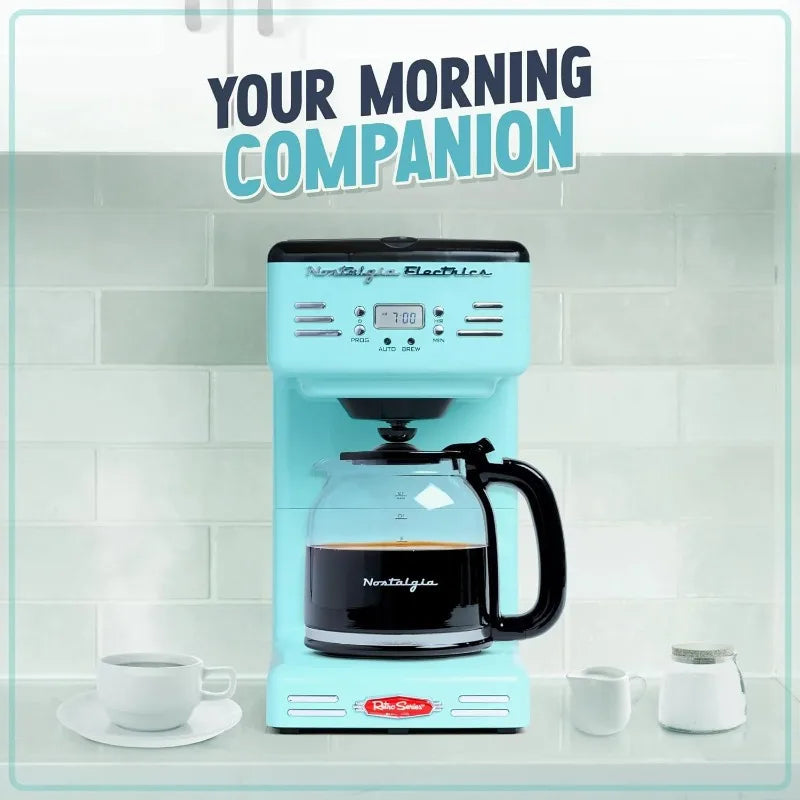 Nostalgia Retro Coffee Maker 12-Cup Programmable Vintage Coffee Machine, Red Julia M LifeStyles