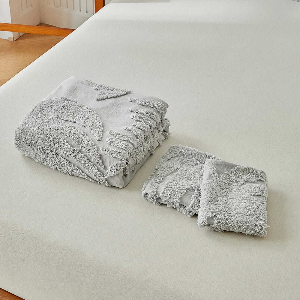 New Monstera Leaves Tufted Duvet Cover Set Single Double Bedding Set King Soft Comfortable Durable Quilt Cover and Pillowcases