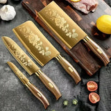 4-Piece Titanium-Coated Kitchen Knife Set