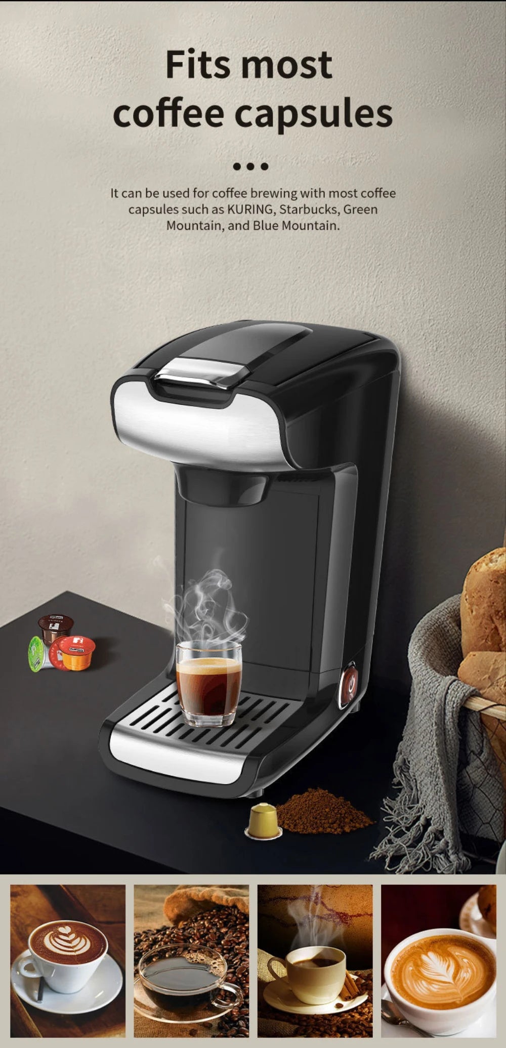 Home 300Ml American Capsule Coffee Machine, Office Small Concentrated Drip Electric Coffee Machine, 750W Julia M LifeStyles