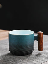 Creative Handmade Exquisite Coffee Cup Vintage Coffee Cup With Wooden Handle Mug Cups Mugs Drinkware Kitchen Dining Bar Home - Julia M LifeStyles