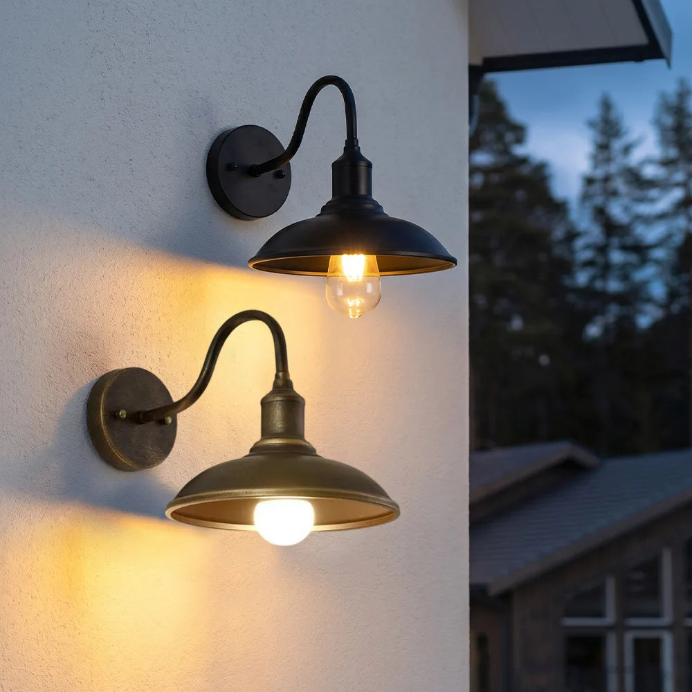 Retro Waterproof LED Wall Lamp Outdoor Courtyard Villa Garden Balcony Corridor Entrance Door E27 Decorative Lighting Fixture