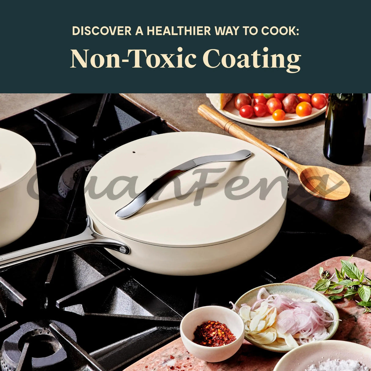Nonstick Ceramic Cookware Set Pots Pans Lids and Kitchen Storage Non Toxic PTFE & PFOA Free Oven Safe Julia M Home & Kitchen