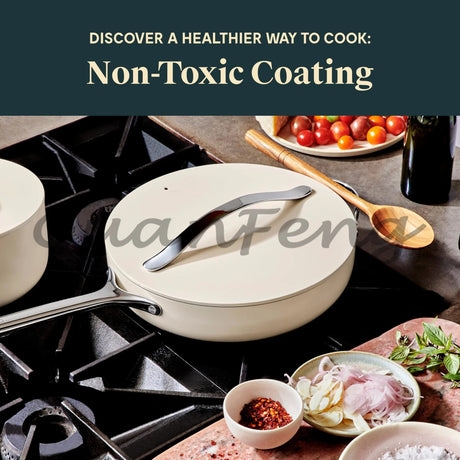 Nonstick Ceramic Cookware Set Pots Pans Lids and Kitchen Storage Non Toxic PTFE & PFOA Free Oven Safe Julia M Home & Kitchen