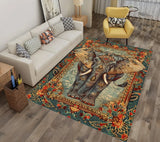 Retro Elephant Print Carpet