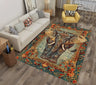 Retro Elephant Print Carpet