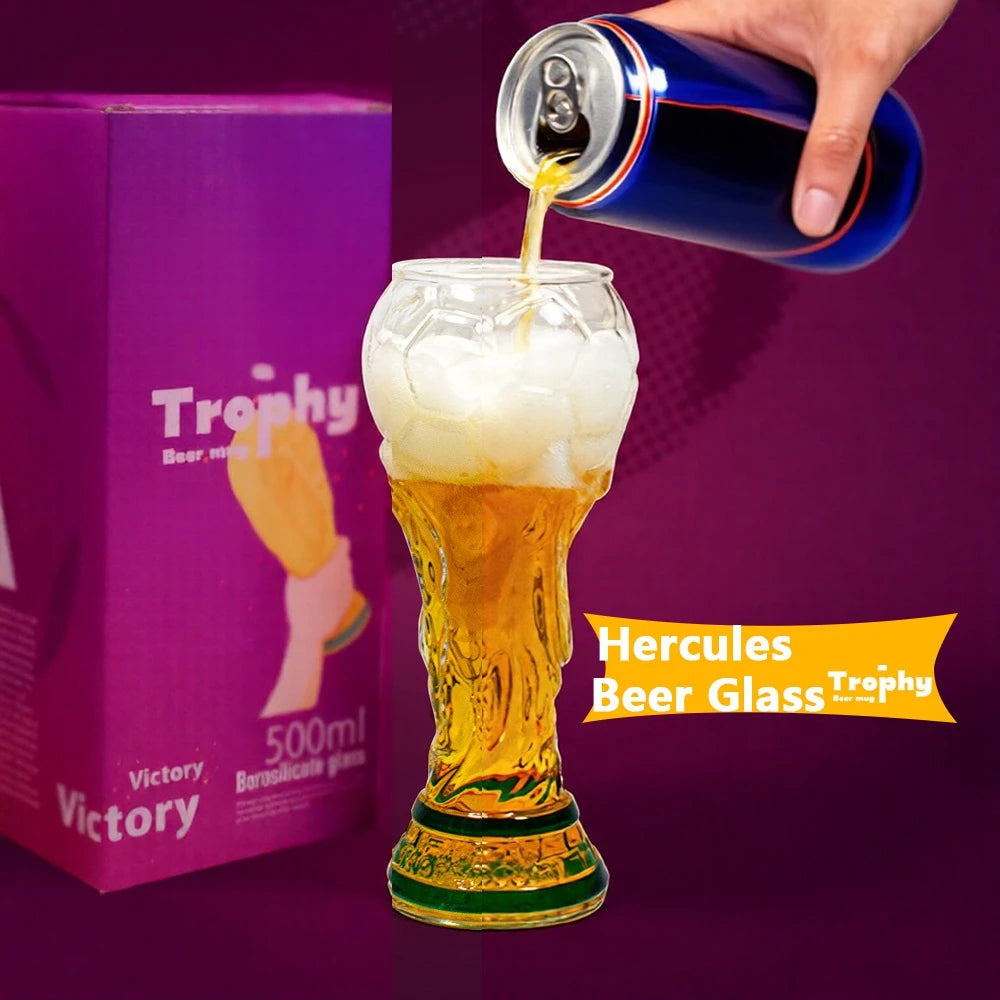 Premier Football Soccer Trophy Shaped Beer Glass