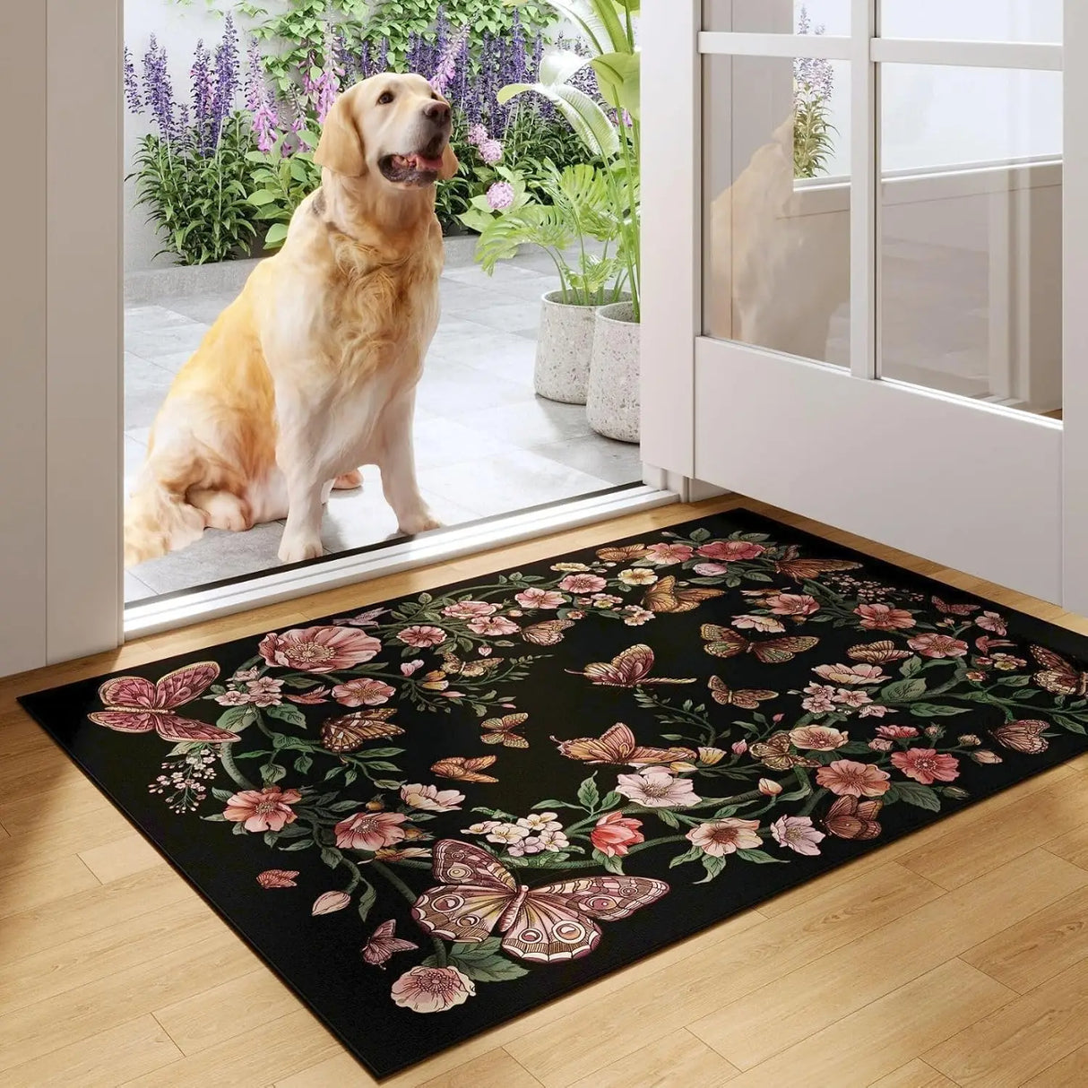 Bohemian Floral Butterfly Carpet Entrance Mat - Julia M LifeStyles
