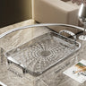 WORTHBUY Light Luxury Clear Serving Tray Plastic Fruit Dessert Tray With Handle Home Decorative Storage Tray Kitchen Organizer
