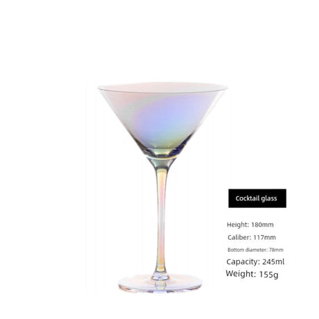Japanese-Style Colorful Crystal Wine Goblet - Rainbow Champagne Glass