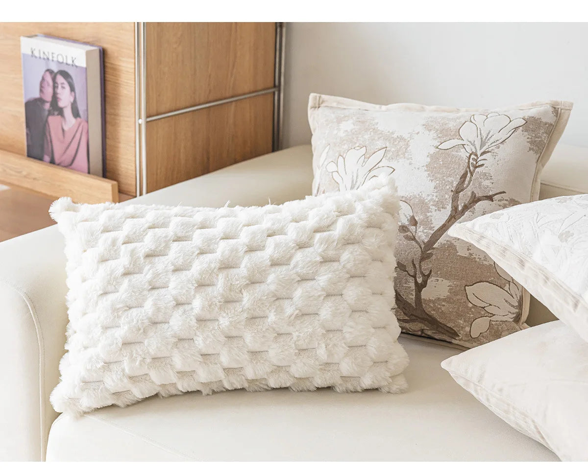 Exquisite Nordic Floral Embroidery French Cream Throw Pillow Cover Julia M LifeStyles