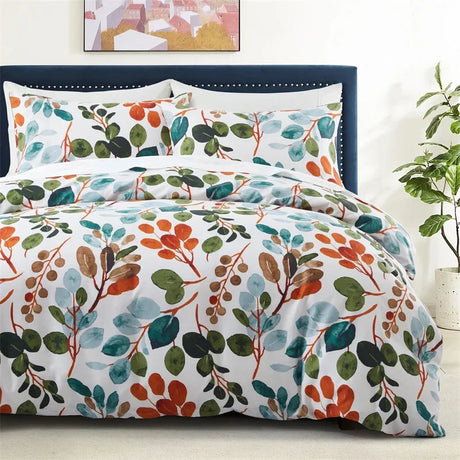 Boho White Paisley Floral Duvet Cover Twin Bohemian Exotic Flower Bedding Set Reversible Red Comforter Cover for Girl Women Room Julia M LifeStyles