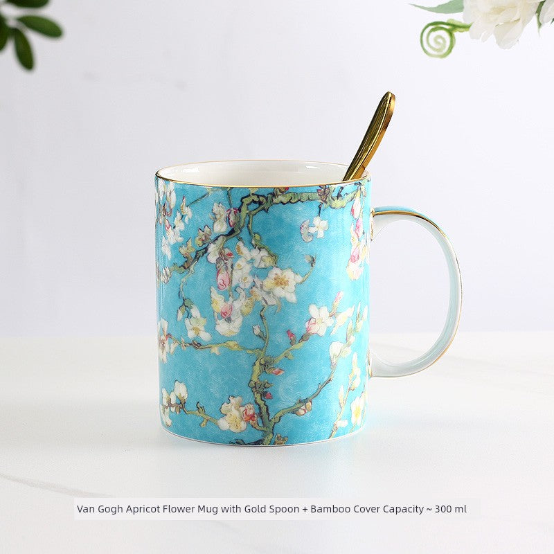 Florence Exquisite European-Style Bone China Mug with Lid and Spoon Julia M LifeStyles