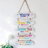 Wooden Inspirational Hanging Wall Art with Rope for Home Decor