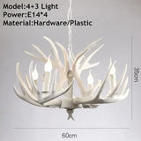 Rustic Alpine Hand-Crafted Deer Antler Pendant Chandelier