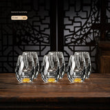 Crystal Glass Wine Decanter Set with Gold Foil Shot Cup
