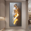 Abstract wall sculpture in a modern interior setting