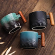 Creative Handmade Exquisite Coffee Cup Vintage Coffee Cup With Wooden Handle Mug Cups Mugs Drinkware Kitchen Dining Bar Home - Julia M LifeStyles