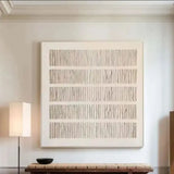 Custom Design White Beige 3D Textured Minimalist Handmade Wabi-Sabi Abstract Oil Painting for Home Hotel Office Wall Art Decor