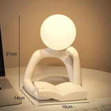 Modern Resin Abstract Statue LED table Light Figurine Model Craft Sculpture Ornament Home Decor Desktop Wine Cabinet Decoration