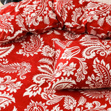 Boho White Paisley Floral Duvet Cover Twin Bohemian Exotic Flower Bedding Set Reversible Red Comforter Cover for Girl Women Room Julia M LifeStyles