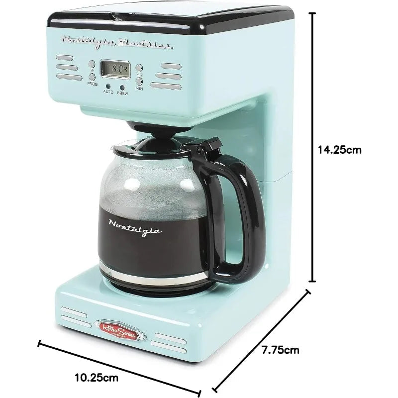 Nostalgia Retro Coffee Maker 12-Cup Programmable Vintage Coffee Machine, Red Julia M LifeStyles
