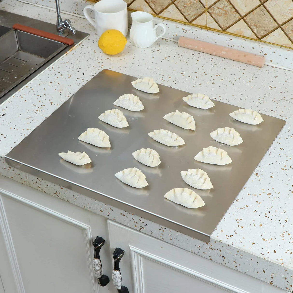 Stainless Steel Cutting Board with Lip - Versatile Kitchen Essential