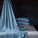 Luxury 100% Egyptian Cotton Reversible Duvet Cover Set in Silver & Purple