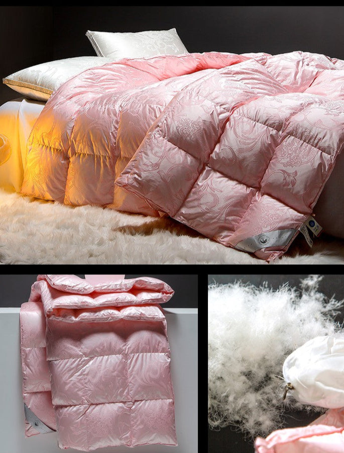 Italy Import Silk Duvet 95 White Goose down Quilt Winter Quilt Thickened Heattech Mute Floor Heating Air-Conditioning Quilt Julia M LifeStyles