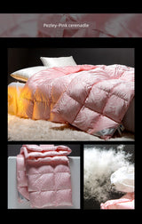 Italy Import Silk Duvet 95 White Goose down Quilt Winter Quilt Thickened Mute Floor Heating Air-Conditioning Quilt Julia M Home & Kitchen