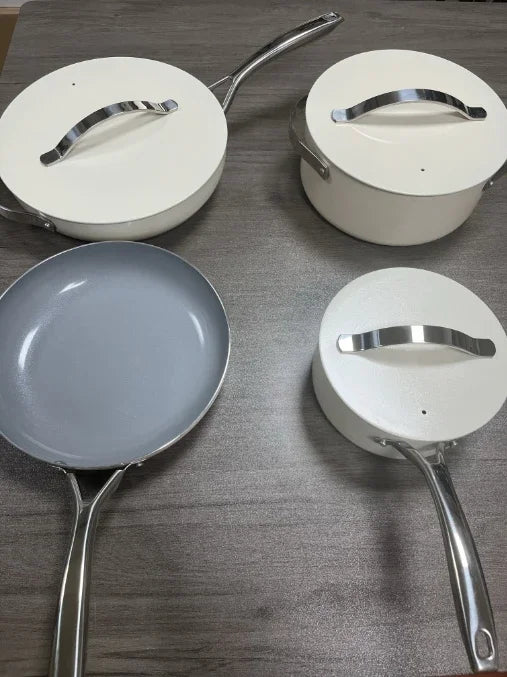 Carawayhome Nonstick Ceramic Cookware Set - Oven Safe & Easy Cleanup