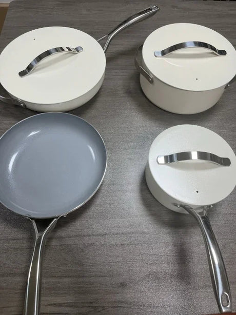 Carawayhome Nonstick Ceramic Cookware Set - Oven Safe & Easy Cleanup