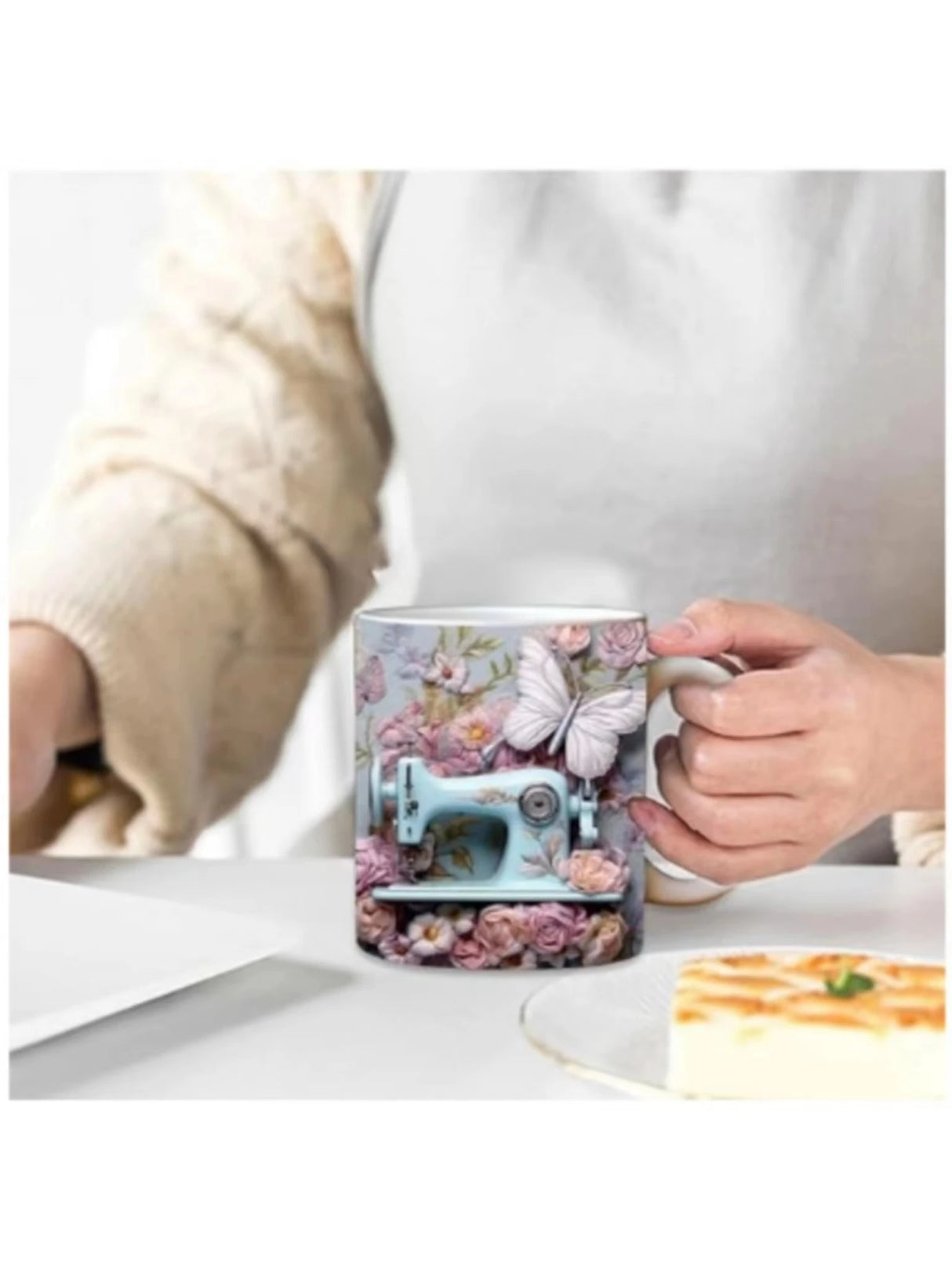 Sewing Machine Design Ceramic Mug - Unique Gift for Sewing Enthusiasts