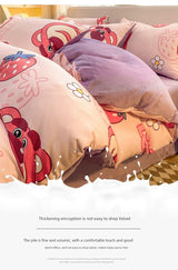 Pure Cotton Brushed Milk Fiber Duvet Cover Set - Kids Cartoon Bedding - Julia M LifeStyles
