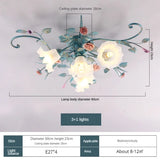 Romantic Rose Flower Ceiling Lamp - Pastoral Style Chandelier