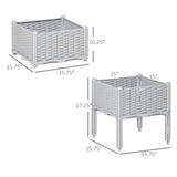 2-Piece Gray Raised Garden Bed with Self-Watering Legs for Growing Herbs & Vegetables Julia M LifeStyles