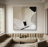 Custom Design White Beige 3D Textured Minimalist Handmade Wabi-Sabi Abstract Oil Painting for Home Hotel Office Wall Art Decor