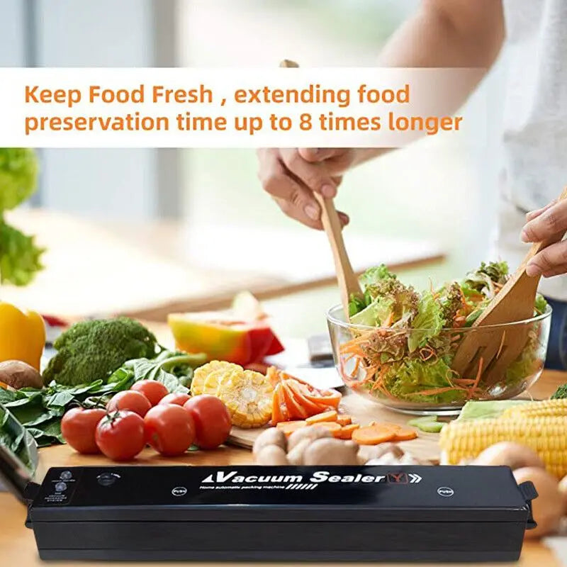 Automatic Vacuum Sealer Machine for Food Preservation Storage Saver with Seal Bag for Home Kitchen Use