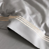 Luxury 1000TC Egyptian Cotton Duvet Cover Set with Silver Embroidery